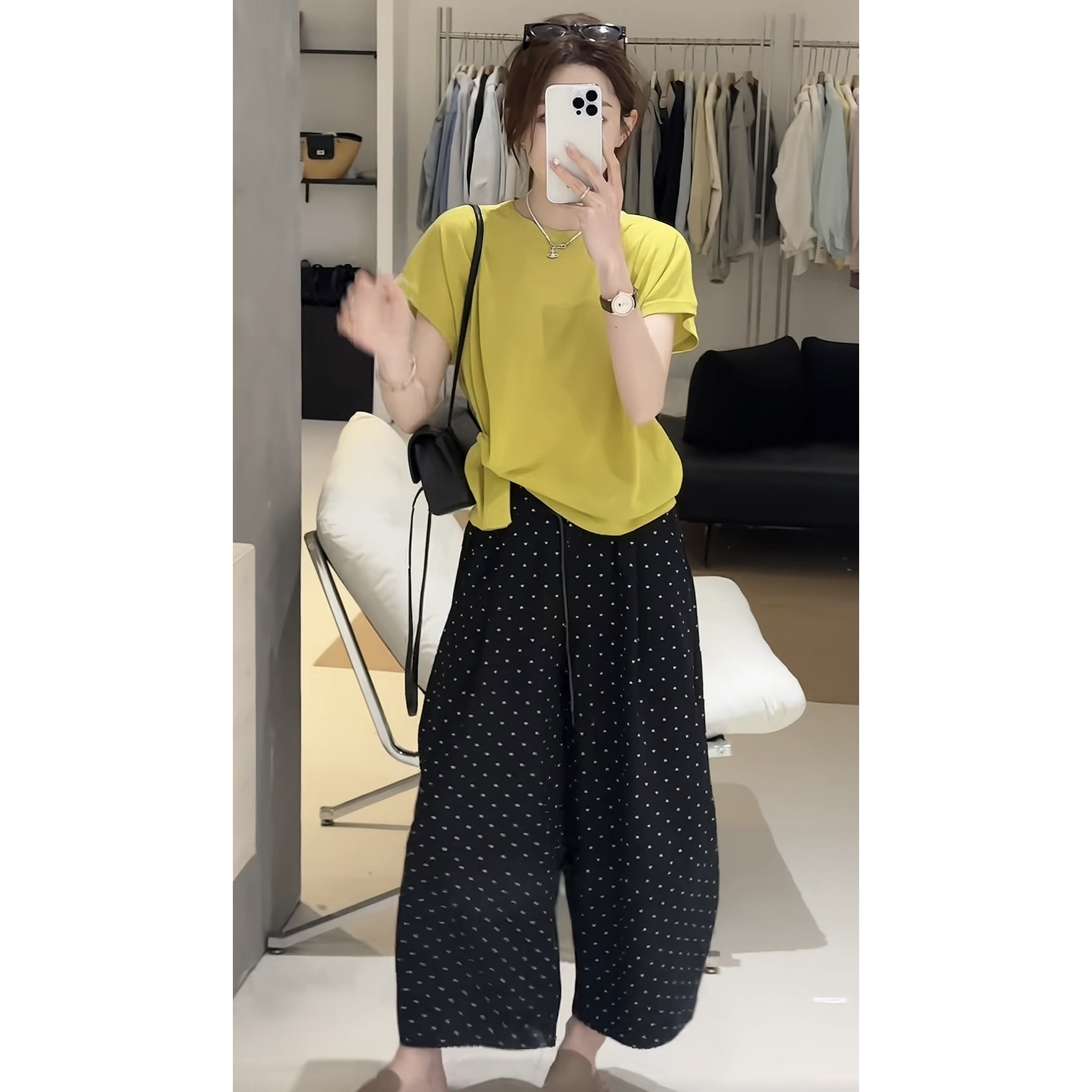 Flying Sleeve Knit Two-Piece Set with Heart Pants - Image 5