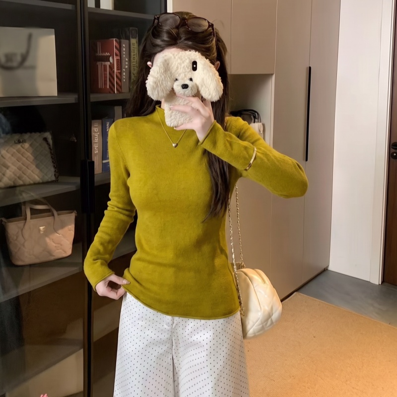 2026 Autumn New Multi-Color Half Turtleneck Knit Top Soft Versatile Base Layer - Image 3